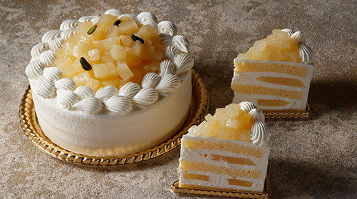 洋梨のショートケーキ